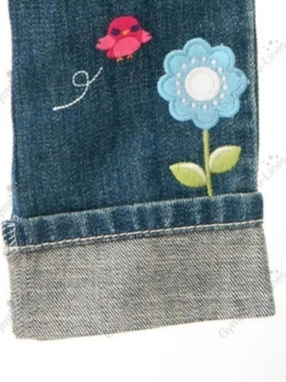 Gymboree Girls ‘Smart and Sweet’ Embroidered Cuff Jeans Size 3T